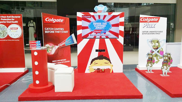 互動(dòng)展臺(tái)，個(gè)性展臺(tái)，高露潔展臺(tái)